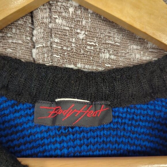 Vintage Body Heat Blue/Black Geometric‎ Sweater Dress Women's S/M - Picture 3 of 7